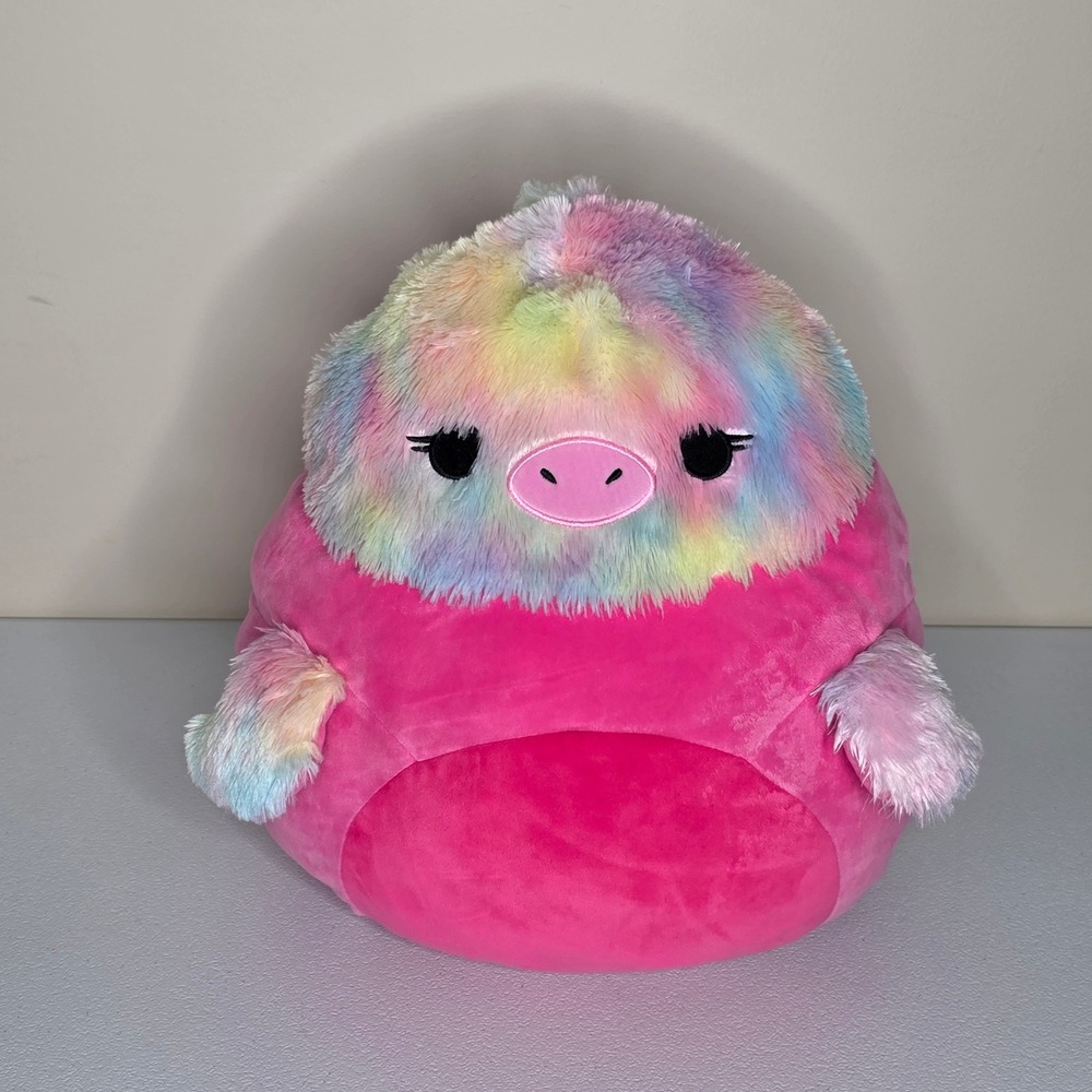Squishmallows Abilene Ostrich Kids 12 Inch Pink Rainbow Fuzzy Collectible‎